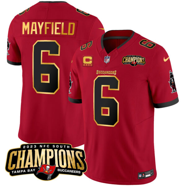 Men's Buccaneers 2023 NFC South Champions Patch Gold Trim Vapor Jersey - All Stitched - Image 18