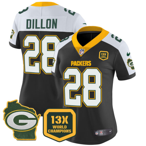 Women's Packers 13 Time World Champions & Home Patch Vapor Jersey – All Stitched - Image 2