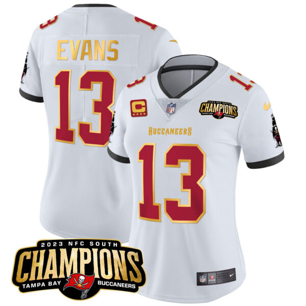 Women's Buccaneers 2023 NFC South Champions Patch Gold Trim Vapor Jersey - All Stitched - Image 23