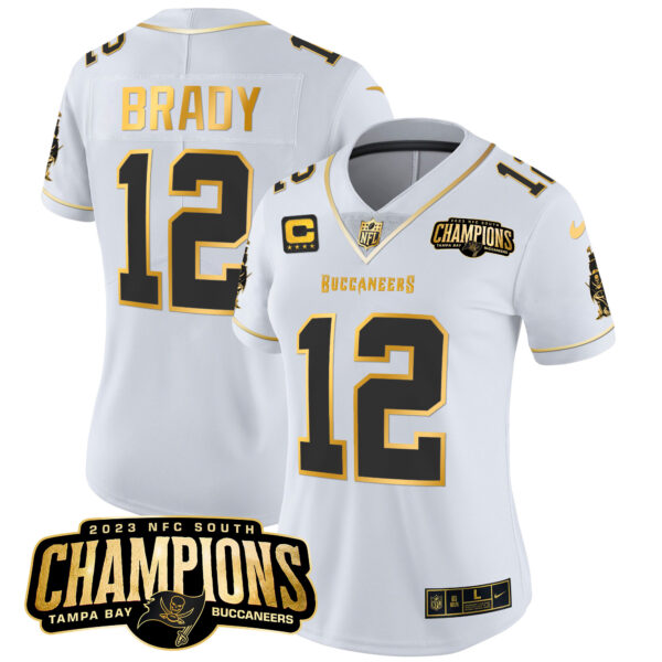 Women's Buccaneers 2023 NFC South Champions Patch Gold Vapor Jersey - All Stitched - Image 22