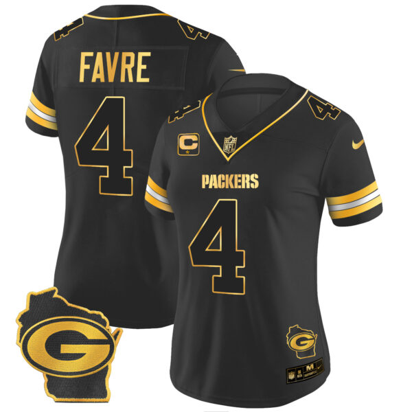 Women's Packers Home Patch Gold Vapor Jersey - All Stitched - Image 17