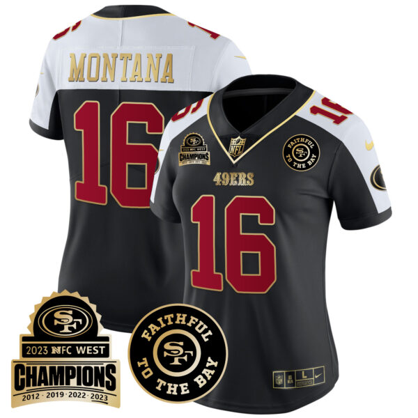 Women's 49ers 2023 NFC West Champions Patch Vapor Jersey V3 - All Stitched - Image 8