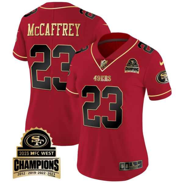 Women's 49ers 2023 NFC West Champions Patch Vapor Jersey V4 - All Stitched - Image 21