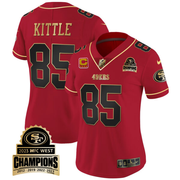 Women's 49ers 2023 NFC West Champions Patch Vapor Jersey V4 - All Stitched - Image 24