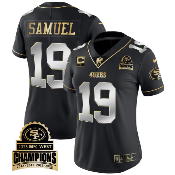 Women's 49ers 2023 NFC West Champions Patch Vapor Jersey V4 - All Stitched - Image 32