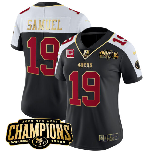 Women's 49ers 2023 NFC West Champions Patch Vapor Jersey V2 - All Stitched - Image 2