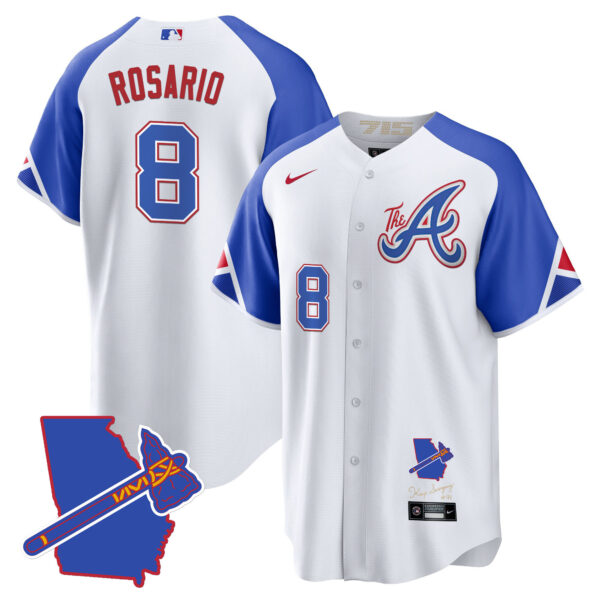 Men's Atlanta Braves The A Gold Cool Base Jersey - Georgia Patch - All Stitched - Image 37
