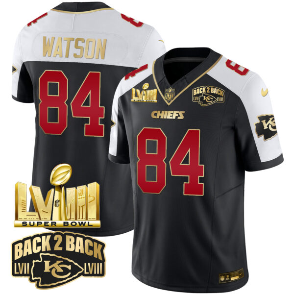 Men's Chiefs Super Bowl LVIII & Back 2 Back Gold Patch Vapor Jersey - All Stitched - Image 5