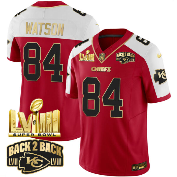Men's Chiefs Super Bowl LVIII & Back 2 Back Gold Patch Vapor Jersey - All Stitched - Image 13