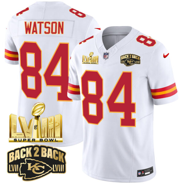 Men's Chiefs Super Bowl LVIII & Back 2 Back Gold Patch Vapor Jersey - All Stitched - Image 53
