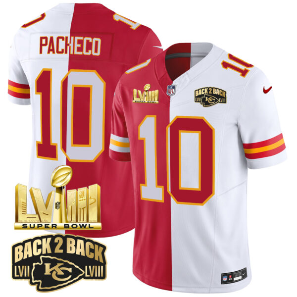 Youth's Chiefs Super Bowl LVIII & Back 2 Back Gold Patch Vapor Jersey V2 - All Stitched - Image 32