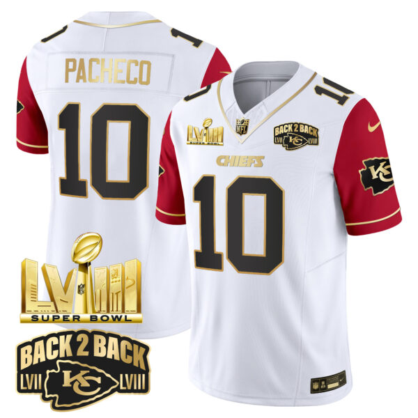 Youth's Chiefs Super Bowl LVIII & Back 2 Back Gold Patch Vapor Jersey V2 - All Stitched - Image 39