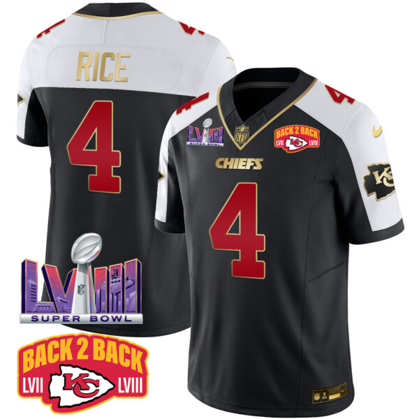 Men's Chiefs Super Bowl LVIII & Back 2 Back Patch Vapor Jersey - All Stitched - Image 7