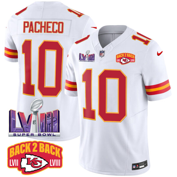 Men's Chiefs Super Bowl LVIII & Back 2 Back Patch Vapor Jersey - All Stitched - Image 46