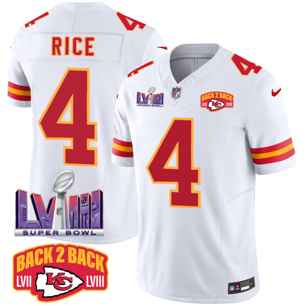 Men's Chiefs Super Bowl LVIII & Back 2 Back Patch Vapor Jersey - All Stitched - Image 49