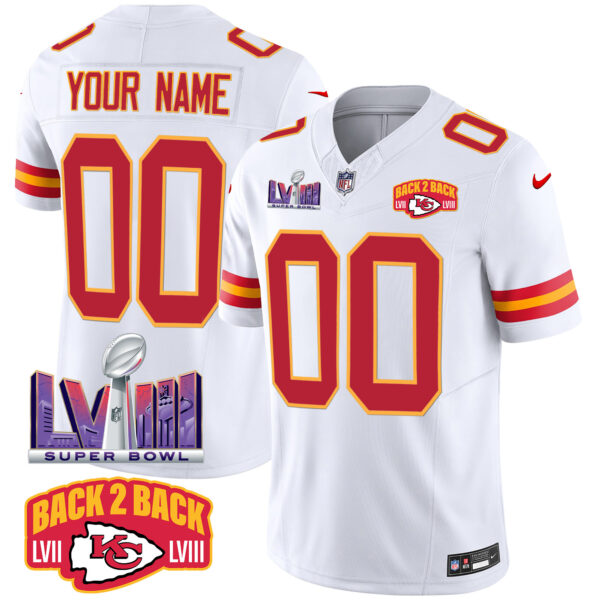 Chiefs Super Bowl LVIII & Back 2 Back Patch Vapor Custom Jersey - All Stitched - Image 7