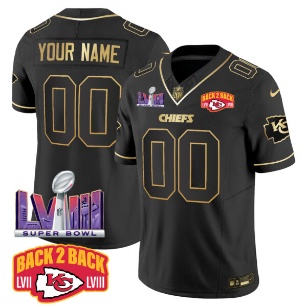 Chiefs Super Bowl LVIII & Back 2 Back Patch Vapor Custom Jersey V2 - All Stitched - Image 2