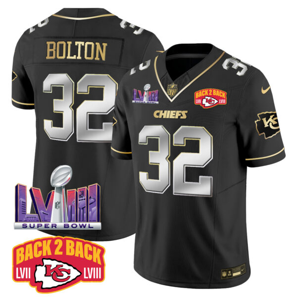 Men's Chiefs Super Bowl LVIII & Back 2 Back Patch Vapor Jersey V2 - All Stitched - Image 6