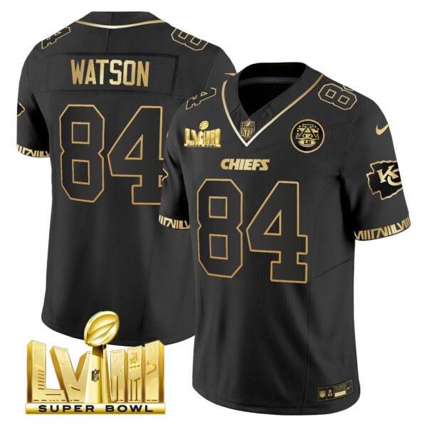 Men's Chiefs Super Bowl LVIII Pattern Gold Vapor Jersey - All Stitched - Image 12
