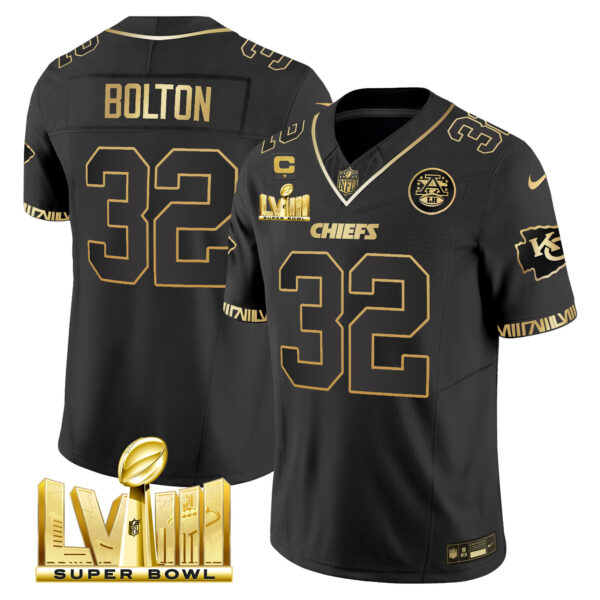 Men's Chiefs Super Bowl LVIII Pattern Gold Vapor Jersey - All Stitched - Image 13