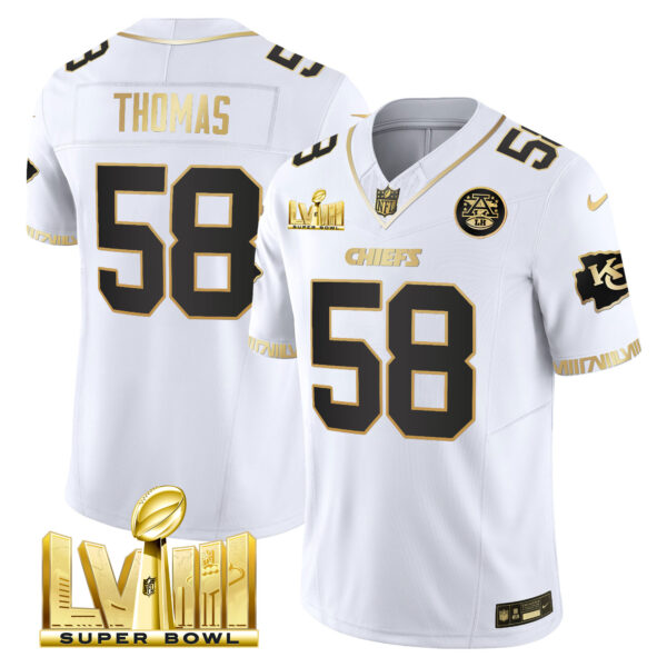 Men's Chiefs Super Bowl LVIII Pattern Gold Vapor Jersey - All Stitched - Image 17