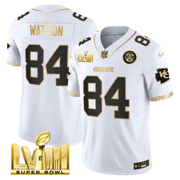Men's Chiefs Super Bowl LVIII Pattern Gold Vapor Jersey - All Stitched - Image 19