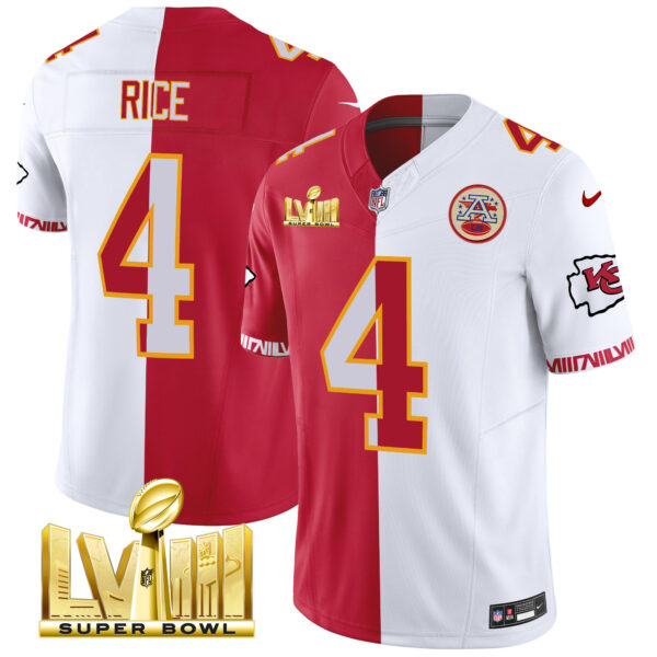 Men's Chiefs Super Bowl LVIII Pattern Gold Vapor Jersey - All Stitched - Image 35