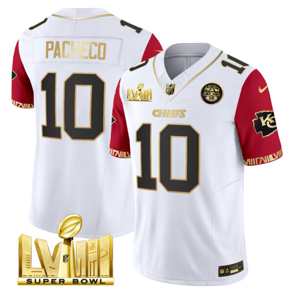 Men's Chiefs Super Bowl LVIII Pattern Gold Vapor Jersey - All Stitched - Image 39