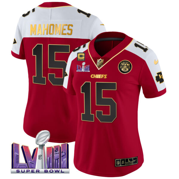 Women's Chiefs Super Bowl LVIII Patch Vapor Jersey - All Stitched - Image 8