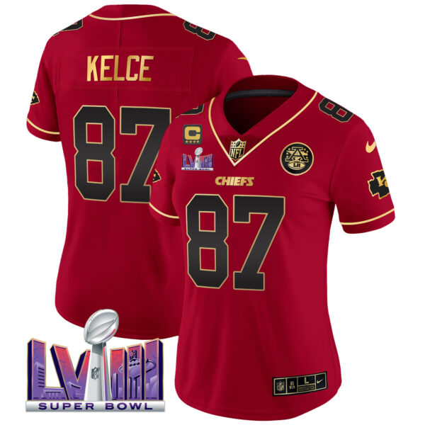Women's Chiefs Super Bowl LVIII Patch Vapor Jersey - All Stitched - Image 23