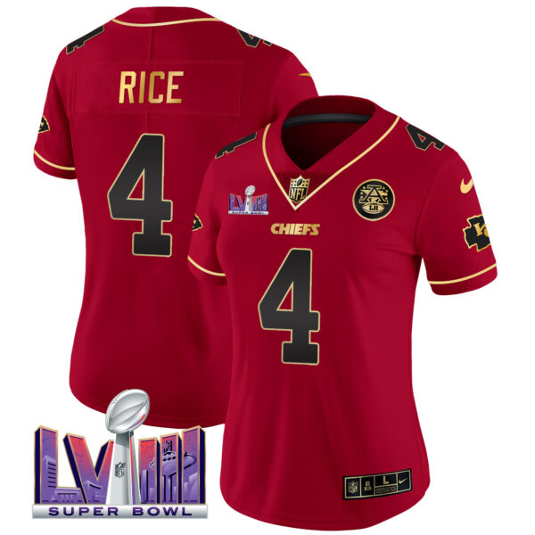 Women's Chiefs Super Bowl LVIII Patch Vapor Jersey - All Stitched - Image 28