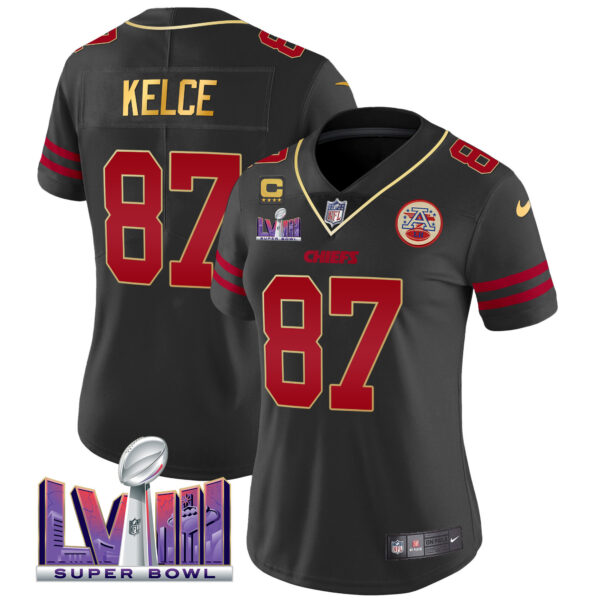 Women's Chiefs Super Bowl LVIII Patch Vapor Jersey - All Stitched - Image 30