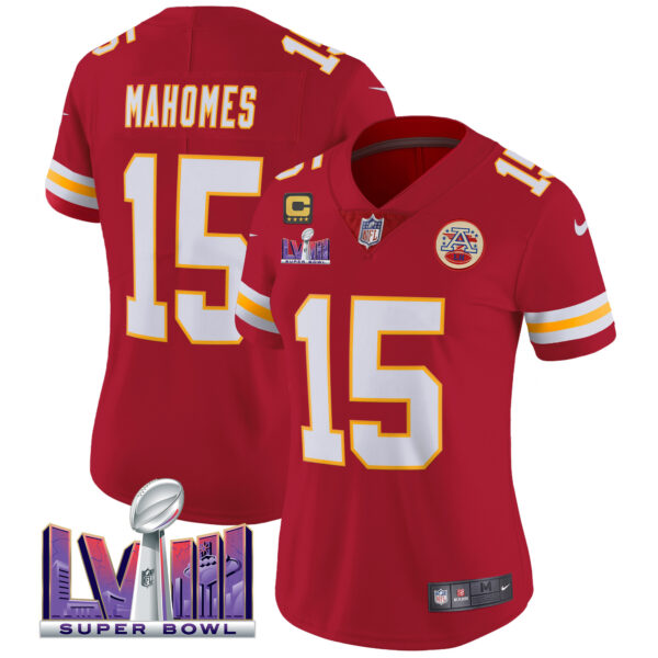 Women's Chiefs Super Bowl LVIII Patch Vapor Jersey - All Stitched - Image 36