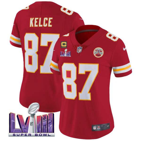 Women's Chiefs Super Bowl LVIII Patch Vapor Jersey - All Stitched - Image 37