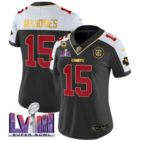 Women's Chiefs Super Bowl LVIII Patch Vapor Jersey - All Stitched