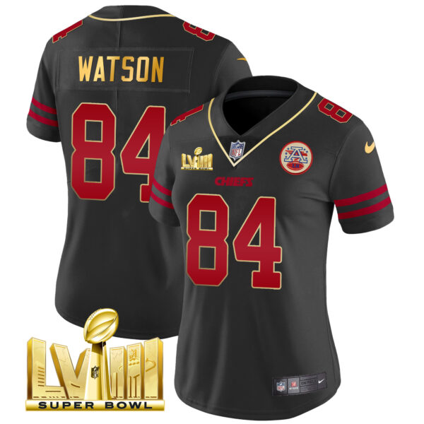 Women's Chiefs Super Bowl LVIII Gold Patch Vapor Jersey - All Stitched - Image 26