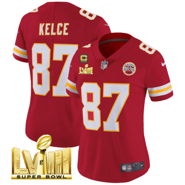 Women's Chiefs Super Bowl LVIII Gold Patch Vapor Jersey - All Stitched - Image 30