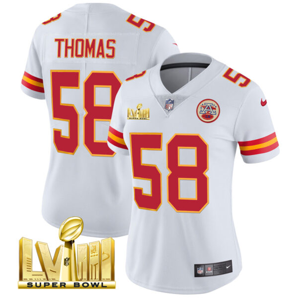 Women's Chiefs Super Bowl LVIII Gold Patch Vapor Jersey - All Stitched - Image 38