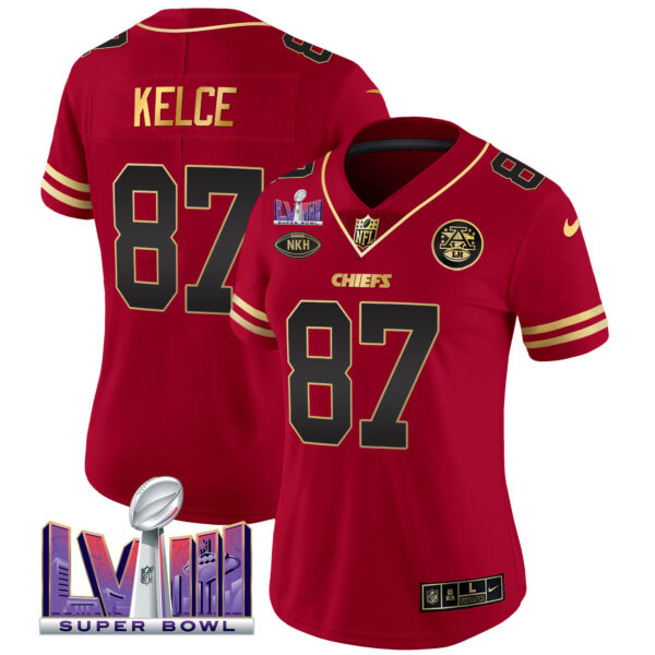 Women's Chiefs Super Bowl LVIII Patch Vapor Jersey V2- All Stitched - Image 16