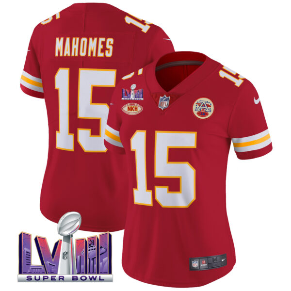 Women's Chiefs Super Bowl LVIII Patch Vapor Jersey V2- All Stitched - Image 36