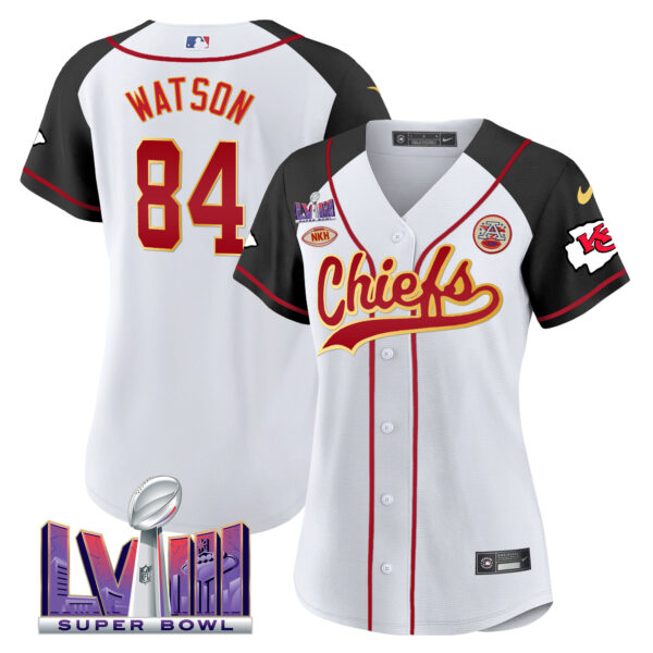 Women's Chiefs Super Bowl LVIII Patch Baseball Jersey - All Stitched - Image 33