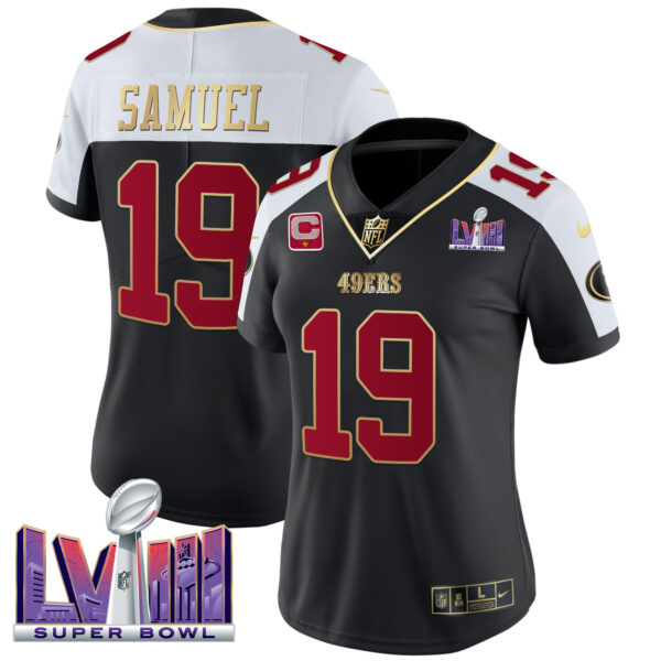 Women's 49ers Super Bowl LVIII Patch Vapor Jersey - All Stitched - Image 2