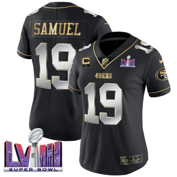 Women's 49ers Super Bowl LVIII Patch Vapor Jersey - All Stitched - Image 32