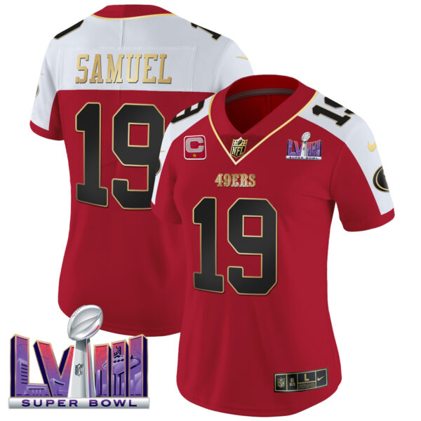 Women's 49ers Super Bowl LVIII Patch Vapor Jersey - All Stitched - Image 42