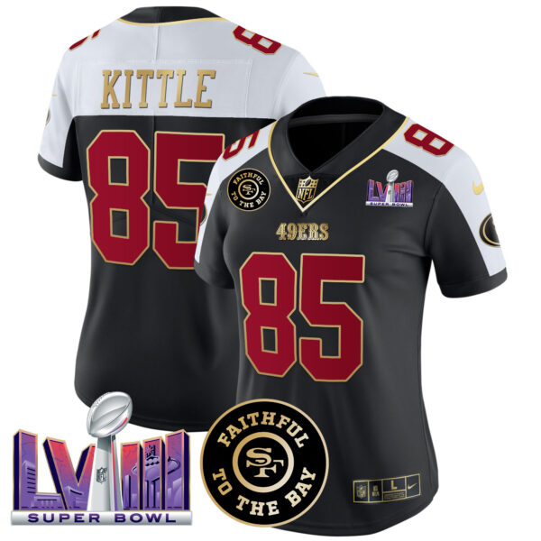 Women's 49ers Faithful & Super Bowl LVIII Patch Vapor Jersey - All Stitched - Image 4