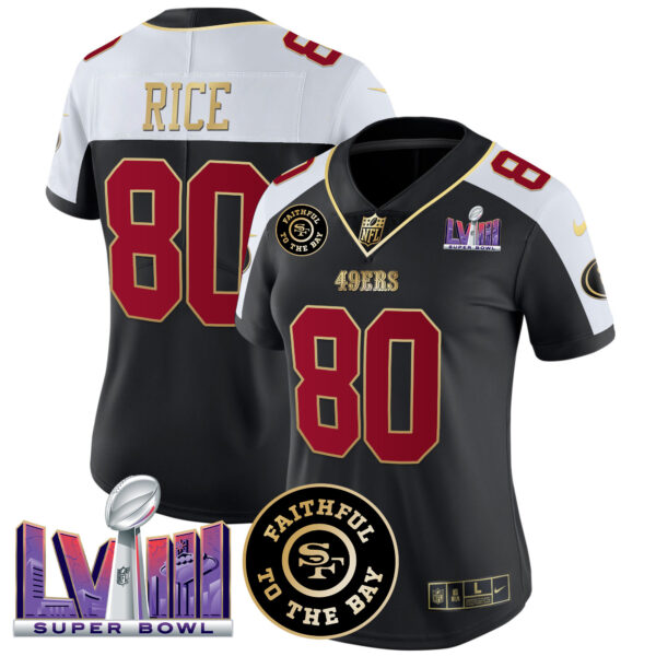 Women's 49ers Faithful & Super Bowl LVIII Patch Vapor Jersey - All Stitched - Image 6