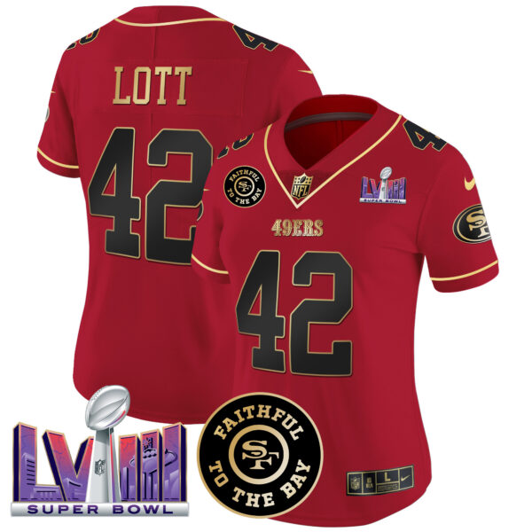 Women's 49ers Faithful & Super Bowl LVIII Patch Vapor Jersey - All Stitched - Image 19