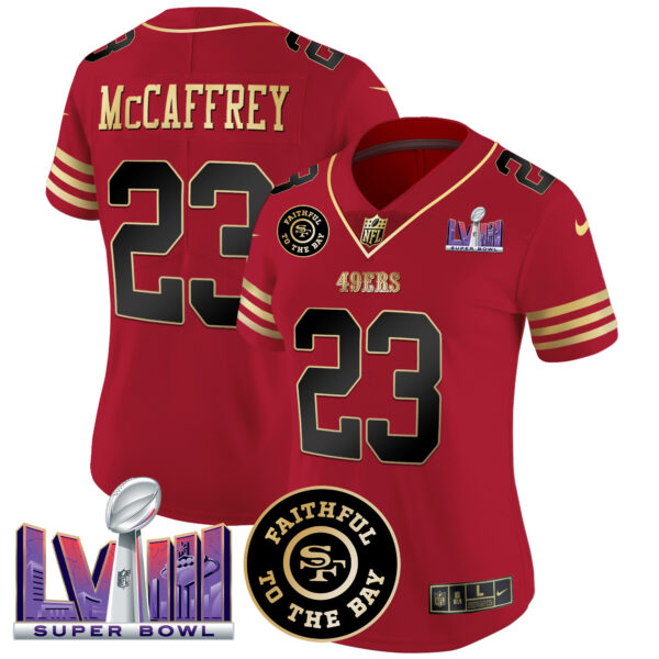 Women's 49ers Faithful & Super Bowl LVIII Patch Vapor Jersey - All Stitched - Image 21