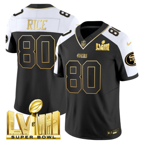 Men's 49ers Super Bowl LVIII Gold Patch Vapor Jersey V2 - All Stitched - Image 6