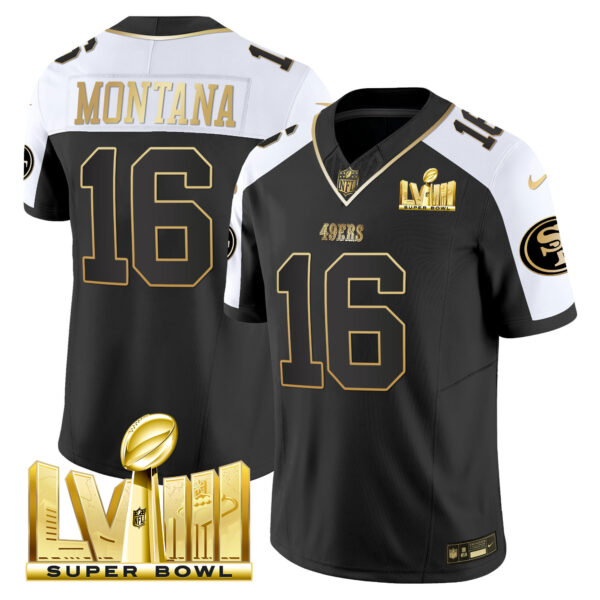 Men's 49ers Super Bowl LVIII Gold Patch Vapor Jersey V2 - All Stitched - Image 8